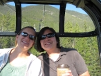 Becky and Jenna - on our way up on the Gondola