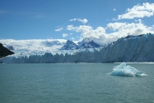 Icebergs from chunks of the glacier falling off