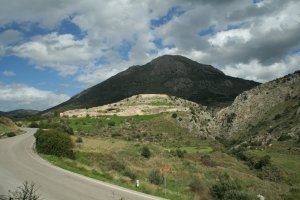 Mycenae (the sun-lit hill in the middle)
