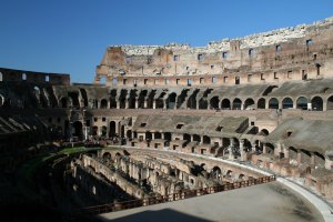 Inside the Colosseum - with a partial stage