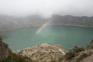 Lake Quilotoa and a piece of a rainbow