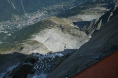 Cable car ascending Aiguille du Midi