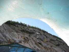Looking out of the glacier