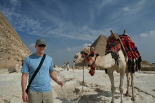 Ben posing with a camel