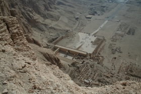 Looking down at Queen Hatshepsut Temple