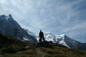 Ben hiking in Chamonix, France