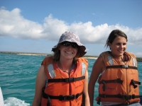 Riding on the dinghy