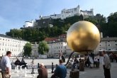 Giant chess board, strange golden ball, and the fortress