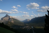 The town of Banff near sunset