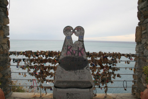 Along Via Dell’Amore, lots of padlocks