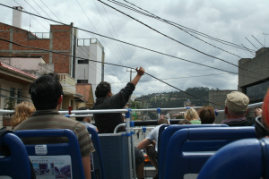Sightseeing bus - watch the wires!