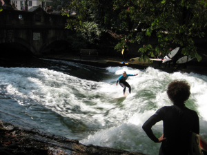 Surfers at Englischer Garten