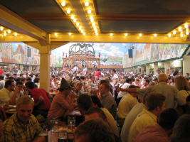 Lots of people drinking beer