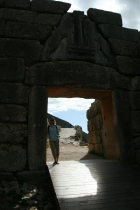 Alonna at the Mycenae \'Lion Gate\'