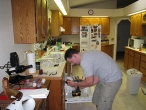Ben installing cabinet knobs