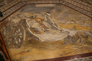 Marble mosaics all over the Duomo floor